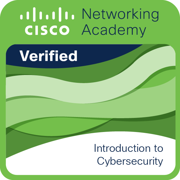 Cisco Ethical Hacker certificate and Cisco badge